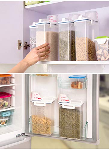 Withere Contenedores De Almacenamiento De Alimentos, Tanque De Almacenamiento Grande Sellado, Barril De Harina De Arroz Sellado Casero para Cocina, Paquete De 4