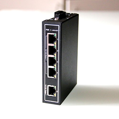WIWAV WDH-5ET-DC 10/100Mbps Switches Ethernet industriales de 5 Puertos no administrados con riel DIN/Montaje en Pared (sin Ventilador, -30 ℃ ~ 75 ℃)