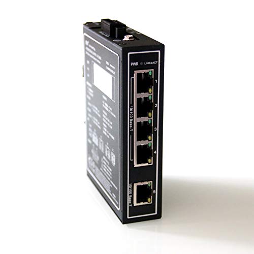 WIWAV WDH-5ET-DC 10/100Mbps Switches Ethernet industriales de 5 Puertos no administrados con riel DIN/Montaje en Pared (sin Ventilador, -30 ℃ ~ 75 ℃)