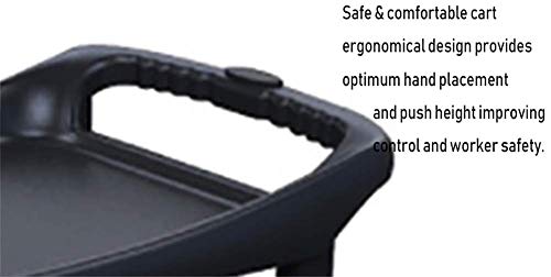 WLGG Carro ， Carro médico ， Coche comedor ， Recoger ， Herramienta Carro médico Carro para hostelería de 3 niveles con manija, Servicio de limpieza multifunción gris Carro de recogida de ropa con rued