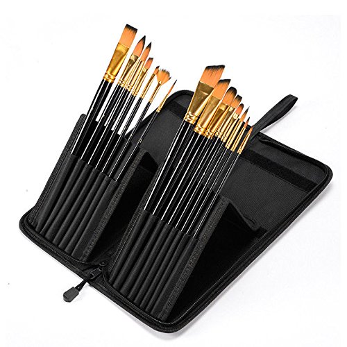 WLOT 15pcs Juego de Pinceles de Pintura de nilón de manija de Madera de Formas Diferentes de Pintura al óleo de guache Acuarela proveedores de Arte acrílicos Cepillo de Pintura.