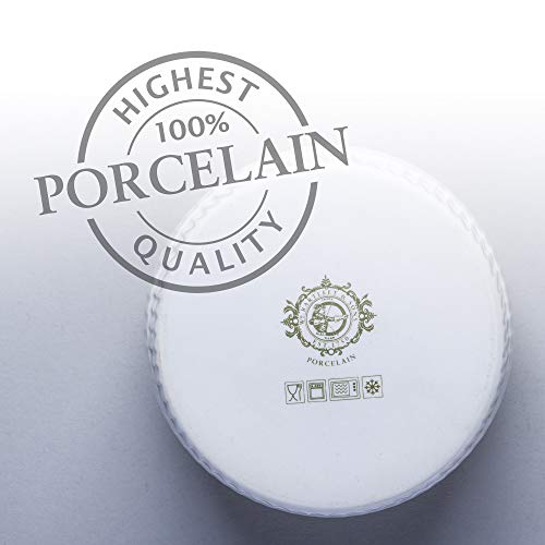 WM Bartleet & Sons 1750 - Juego de 2 ramequines de porcelana con tapas, Blanco, Set of 2-10x10x7cm