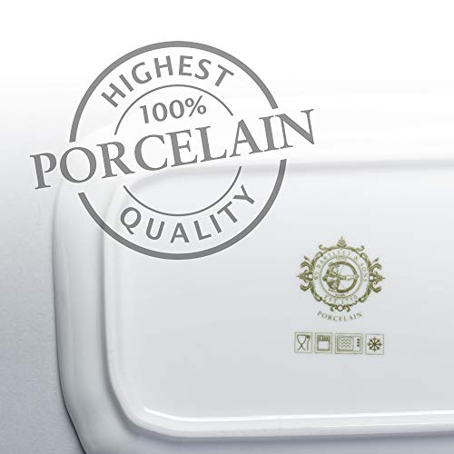 WM Bartleet & Sons 1750 T394 Plato de Mantequilla Tradicional de Porcelana, 10 cm, con Tapa, Color Blanco