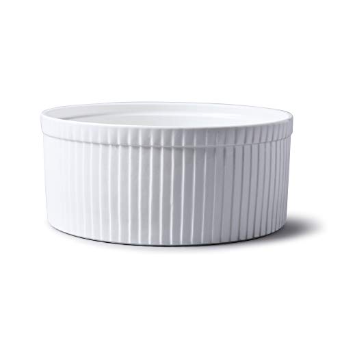 WM Bartleet & Sons - Plato para soufflé, de porcelana, tradicional, profesional, color blanco, Blanco, 22 cm