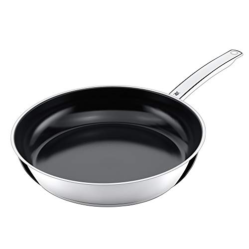 WMF 748326021 Devil Sartén con Revestimiento (Diámetro 32 cm Devil Mango de Acero Inoxidable Cromargan® Acero Inoxidable CeraDur Inducción Mano, Acero Inoxidable, Silver, 54 x 33,4 x 10 cm