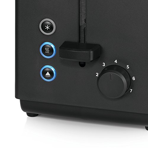 WMF Bueno Tostadora, 800 W, Acero Inoxidable, 2 Ranuras, Cromargan Mate, Negro