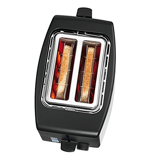 WMF Bueno Tostadora, 800 W, Acero Inoxidable, 2 Ranuras, Cromargan Mate, Negro