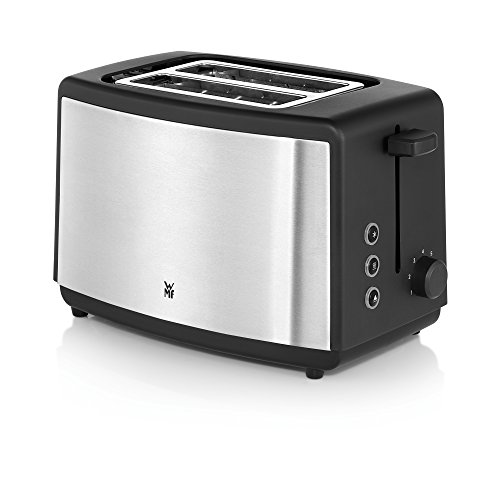 WMF Bueno Tostadora, 800 W, Acero Inoxidable, 2 Ranuras, Cromargan Mate, Negro