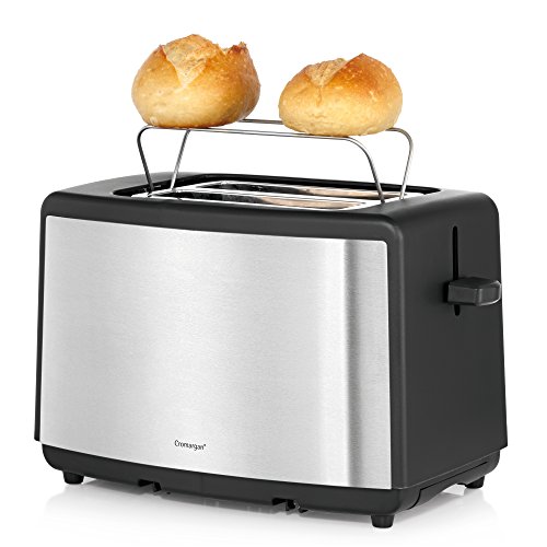 WMF Bueno Tostadora, 800 W, Acero Inoxidable, 2 Ranuras, Cromargan Mate, Negro