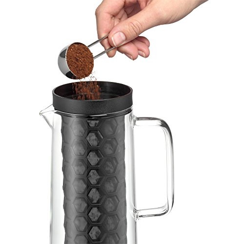 WMF Cafetera de Cristal en Forma de Jarra Cold Brew de la colección Coffee Time, 27 cm de Altura, 1,2 l de Capacidad, 12 cm de diámetro, Lavar a Mano, Filtro Permanente de Aroma en Forma de Panal
