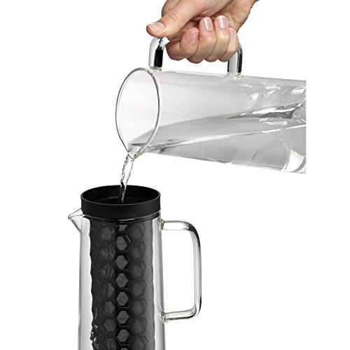 WMF Cafetera de Cristal en Forma de Jarra Cold Brew de la colección Coffee Time, 27 cm de Altura, 1,2 l de Capacidad, 12 cm de diámetro, Lavar a Mano, Filtro Permanente de Aroma en Forma de Panal
