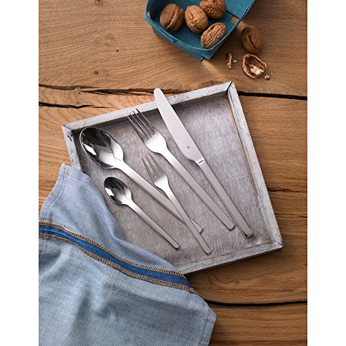 WMF Dune - Cubertería, 30 piezas, 6 comensales, cromargan protect, color plateado
