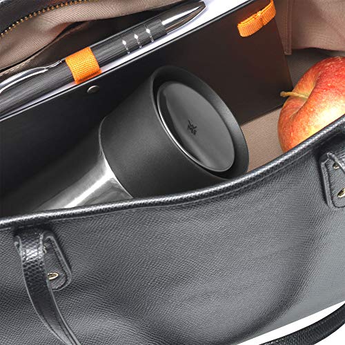 WMF Impulse Travel Mug - Taza térmica (acero inoxidable, 0,3 l, cierre automático, apertura de 360°, mantiene las bebidas calientes y frías durante 6 horas, 12 horas