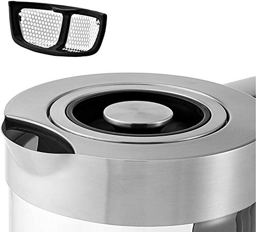 WMF Lono 04.1316.0011 - Tetera eléctrica (1,7 L, 3000 W, Negro, Acero inoxidable, Transparente, Ajustes de termostato, Indicador de nivel de agua, Sin cables)