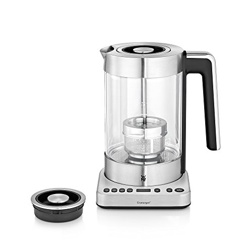 WMF Lono 04.1316.0011 - Tetera eléctrica (1,7 L, 3000 W, Negro, Acero inoxidable, Transparente, Ajustes de termostato, Indicador de nivel de agua, Sin cables)