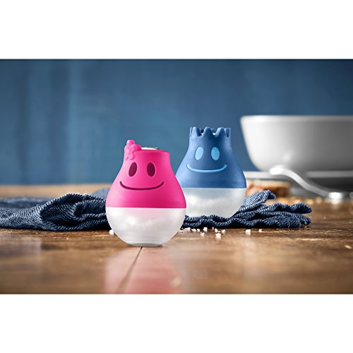 WMF McSalt Juego de salero y pimentero, Acero Inoxidable, Rosa y Azul, 2 tlg