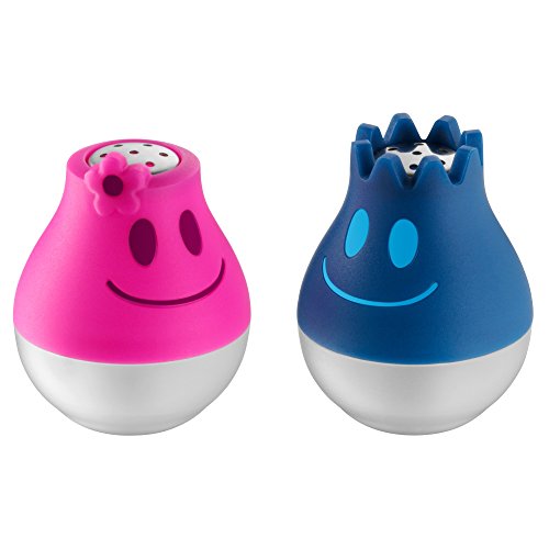 WMF McSalt Juego de salero y pimentero, Acero Inoxidable, Rosa y Azul, 2 tlg