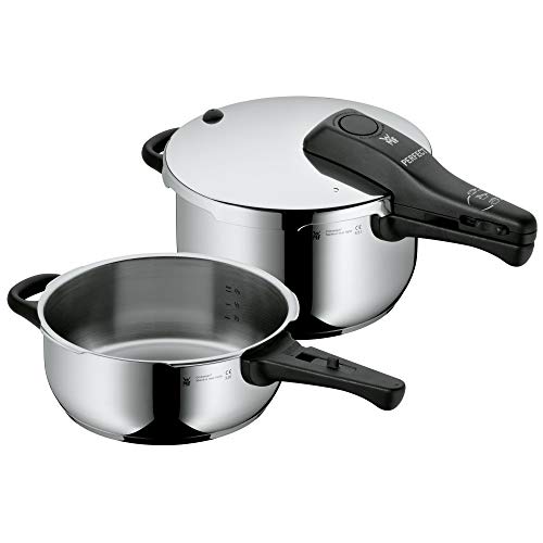 WMF Perfect - Set con Olla Rápida de 22 cm de Diámetro, 4.5 litros, Cuerpo de 3 litros sin Interiores de Cocción