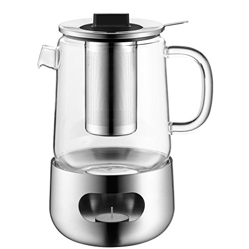 WMF SensiTea Tetera con Calentador, Acero Inoxidable, Vidrio, 1,3