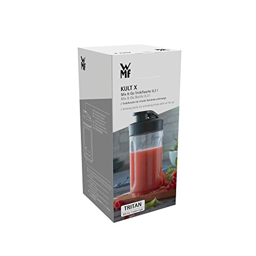 WMF Vaso Recambio para Batidora Kult X Mix & Go, capacidad de 0.3 litros, Tritan libre de BPA, apto para lavavajillas, tapa hermética libre de fugas, transportable, óptima para batidos y smoothies