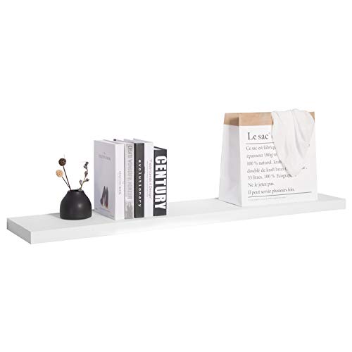 WOLTU Estantería Flotantes Blanco Baldas 120cm Estante para Pared de Tablero de Madera RG9315ws