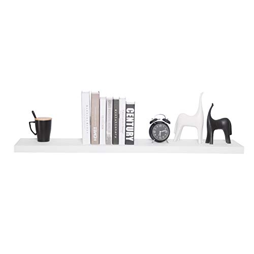 WOLTU Estantería Flotantes Blanco Baldas 120cm Estante para Pared de Tablero de Madera RG9315ws