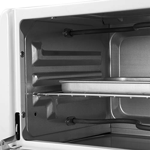 WOLTU Horno Eléctrico de Sobremesa 800W 12 Litros Horno de Conveccción, 37x30x20.5 cm Temperatura Hasta 250ºc Horno Tostador Mini Multifunción Blanco BF08ws