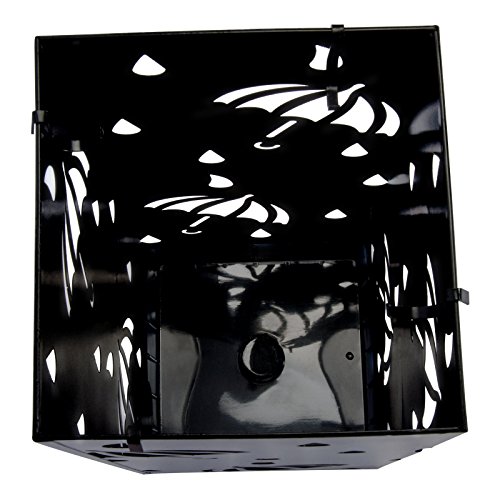 WOLTU Paragüero de Diseño Cuadrado Metal Soporte Paraguas con Ganchos y Plato de Plastico, Bandeja Recogegotas 20 x 20 x 49 cm Negro SST01sz