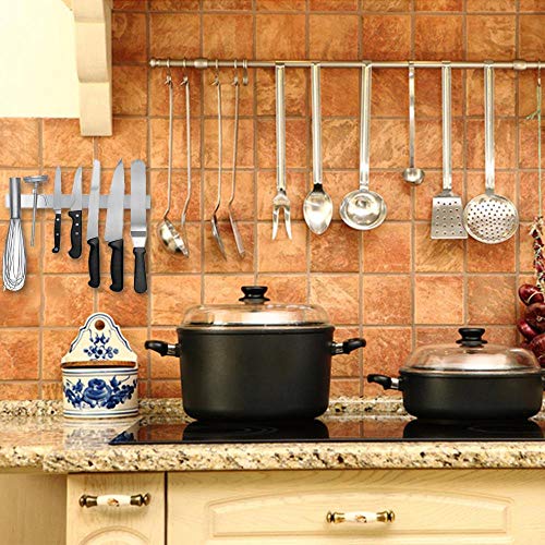 Womdee soporte magnético para cuchillos, barra magnética de acero inoxidable para cuchillos de fácil instalación, soporte para pared, cocina, hogar, 30 cm