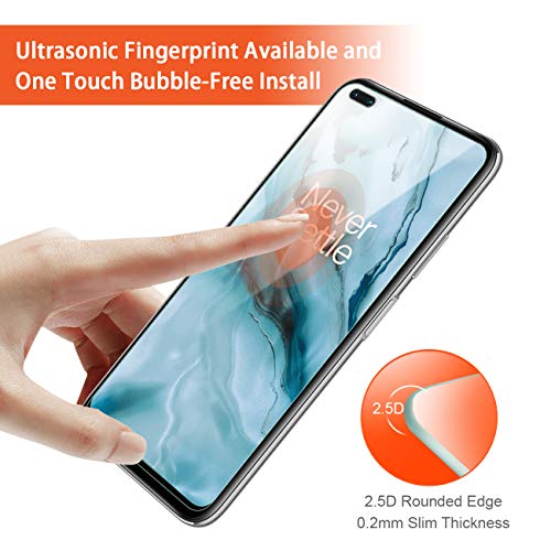 Wonanse para OnePlus NORD 5G Cristal Templado Protector de Pantalla, [9H Dureza] [Alta Definición] [Sin Burbujas] [Fácil Instalación] Vidrio Templado para OnePlus NORD 5G - 3 Piezas