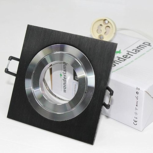 Wonderlamp Clasic W-E0 Foco empotrable Cuadrado, Negro, 1 UNIDAD