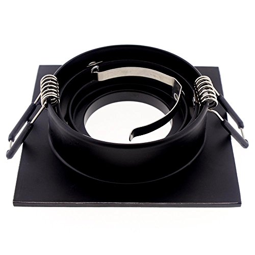 Wonderlamp W-E000118 Empotrable Cuadrado Basculante, Negro