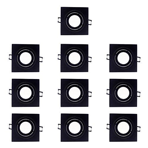 Wonderlamp W-E000118 Empotrable Cuadrado Basculante, Negro