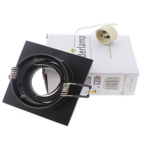 Wonderlamp W-E000118 Empotrable Cuadrado Basculante, Negro