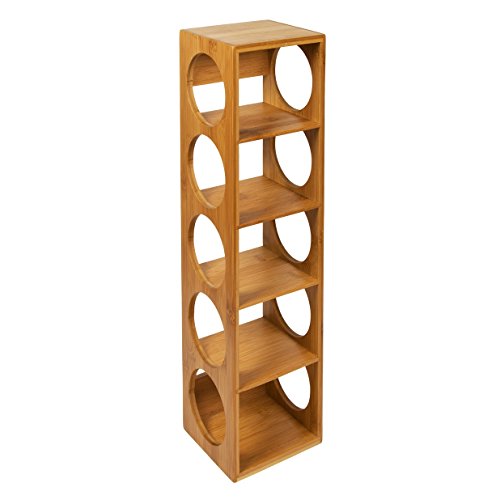 woodluv Botellero de Bambú (apilable, Soporte (montado en la Pared, de pie o Horizontal)