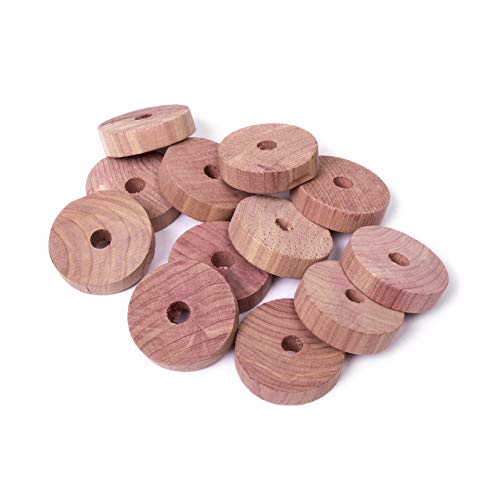 woodluv Eco-Friendly 12 Anillos de Cedro orgánico Natural Repelente de polillas con protección contra olores (sin químicos)
