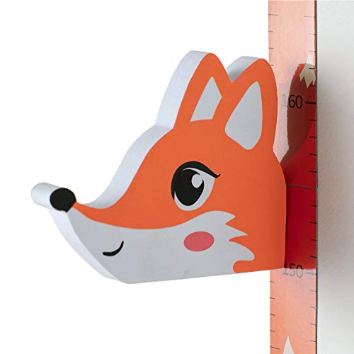Wopeite Medidor de altura 3D para niños, Gráfico de crecimiento de quita y pon, Pegatinas de pared movibles para escribir sobre ellas, Diseño Zorro, Material EVA, Vinilos para dormitorio infantil