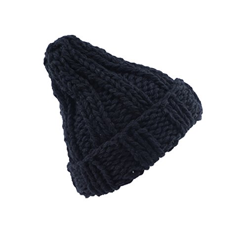 wopiaol Sombrero Nuevo Europeo y Americano Gorro de Punto para Mujer Gorro de Lana Gruesa de Color Puro cálido de Invierno