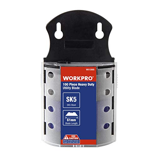 WORKPRO 100 Hojas de Recambio Uso Universal para Cuchillo Cúter Cortador Acero Inoxidable