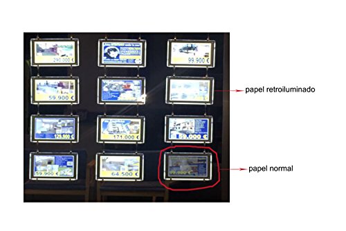 WORLED-Backlight Paper/Papel Retroiluminado/Papel Backlite 125G Formato A3 Paquete 50 hojas para CARPETAS LED/Folder LED/Affiches LED para impresion en LASER o INKJET"IMPRESORA DE TINTA"(A3)