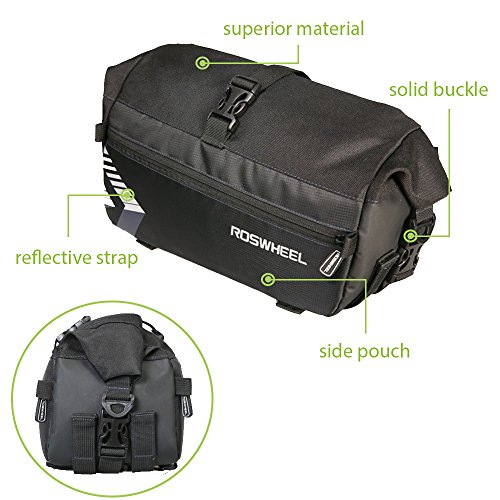 WOTOW Bolso de Asiento Trasero de la Bici, Bici de la Capacidad masiva de 6L Bolsa del Asiento Trasero Bolso de Ciclo de la Bicicleta Bolso Trasero del Tronco del Estante con la Correa