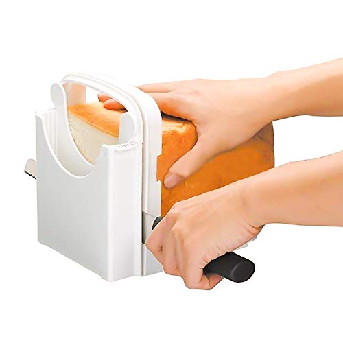 Wovatech Cortadora de pan - Cortador de pan plegable ajustable para cortar pan y pasteles - Tabla para cortar pan con 5 grosores de rebanada