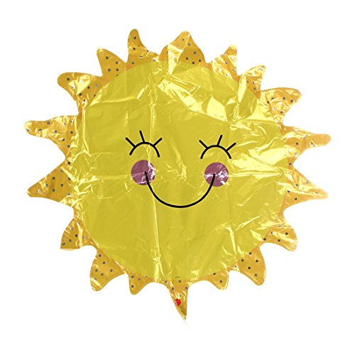 WOVELOT Smile Globos De Sol LáMina De Globos para Decoraciones De Feliz Cumplea？os (Amarillo) 65 x 65 Cm