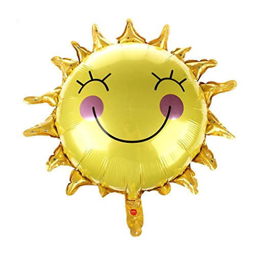 WOVELOT Smile Globos De Sol LáMina De Globos para Decoraciones De Feliz Cumplea？os (Amarillo) 65 x 65 Cm