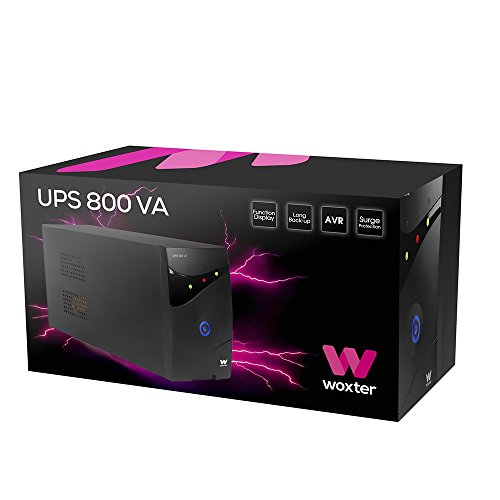 Woxter UPS 800 VA - Sistema de alimentación ininterrumpida SAI (800VA/480 watts, Autonomía aprox 8-15 minutos)