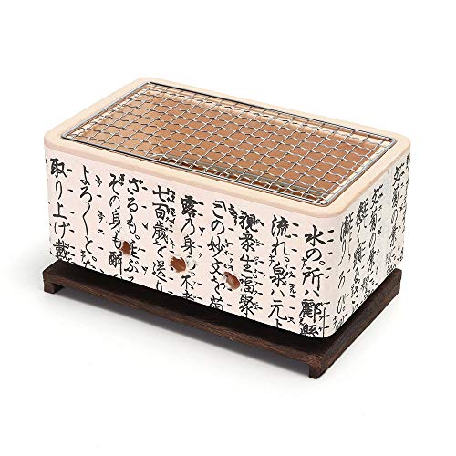 WPCBAA 4 En 1 Cerámica Japonesa Hibachi BBQ Grill Parrilla Yakitori Barbacoa Carbón Mini Grill Bergmeal Figuline Estufa de Cocina
