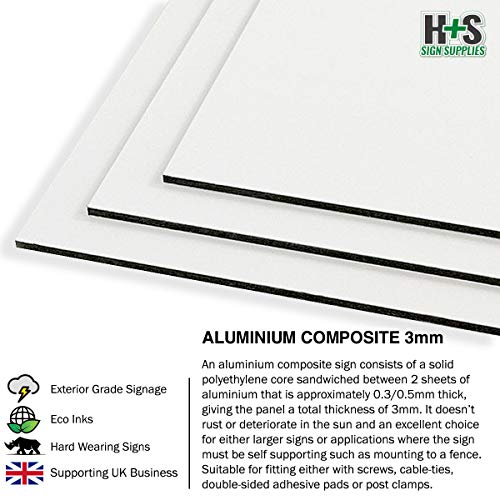 WRAP Papel de reciclaje con icono de papel y signos de logotipo, carteles de reciclaje WRAP, compuesto de aluminio de 3 mm, 225 mm x 60 mm