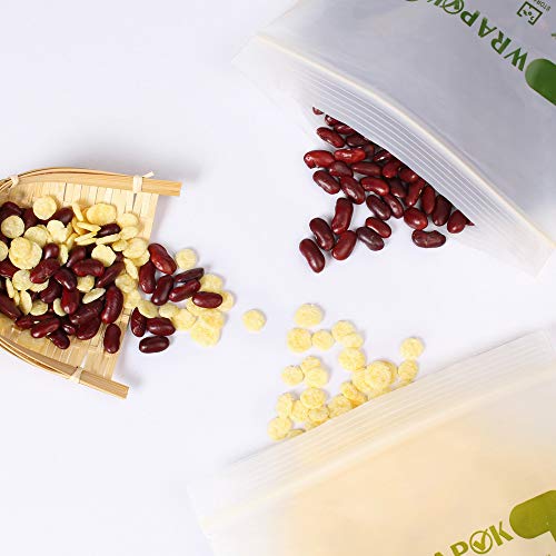 WRAPOK 100% Compostable Sandwich Congelador Bolsas Pequeño Biodegradable Ziplock Bolsa para la escuela o el trabajo, 50 unidades