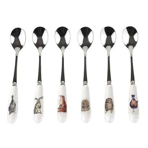 Wrendale by Royal Worcester Cucharas de té S/6, Acero Inoxidable