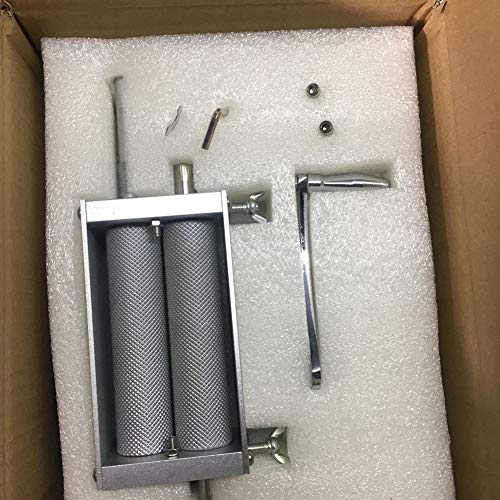 WRJ Molinillo de Grano, la máquina de fabricación de la Cerveza Molino de Cebada Amoladora trituradora de Malta Rodillo de Acero homebrews para la harina de maíz en Polvo,Plata